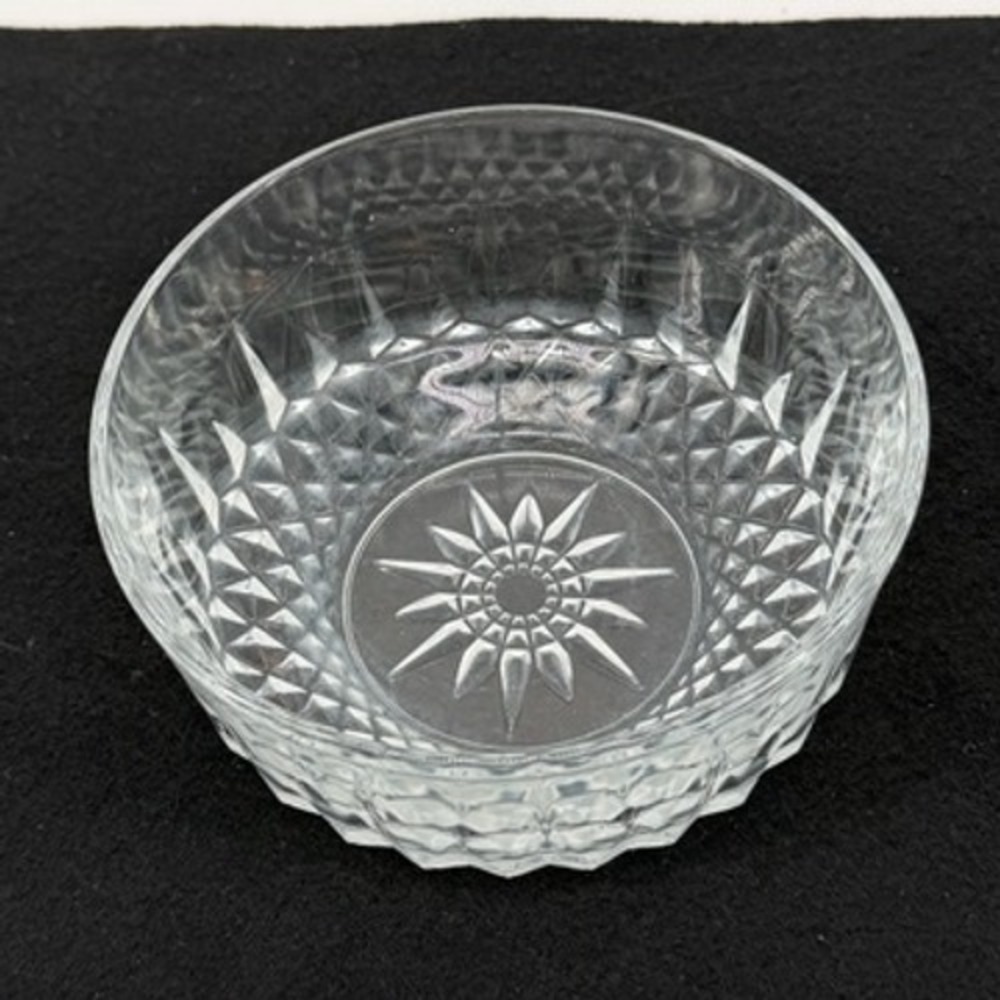 Arcoroc USA Clear Glass Diamond‎ Point Starburst Bowl 4.75 Inch Serving Dish